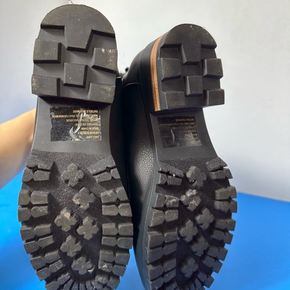 JustFab Black Lace-Up Boots with Knit Detail - Picture 5 of 7